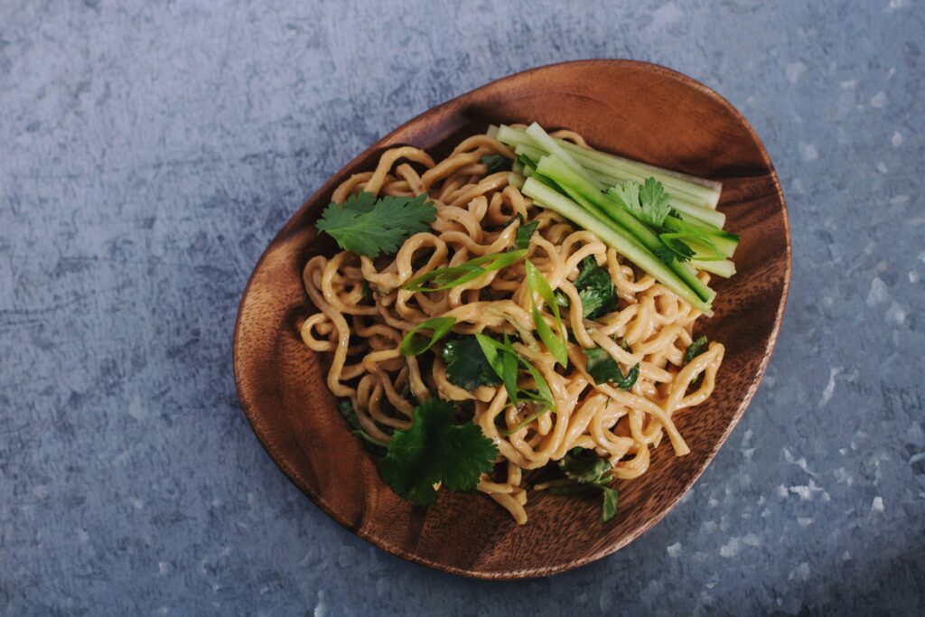 plate of peanut noodles