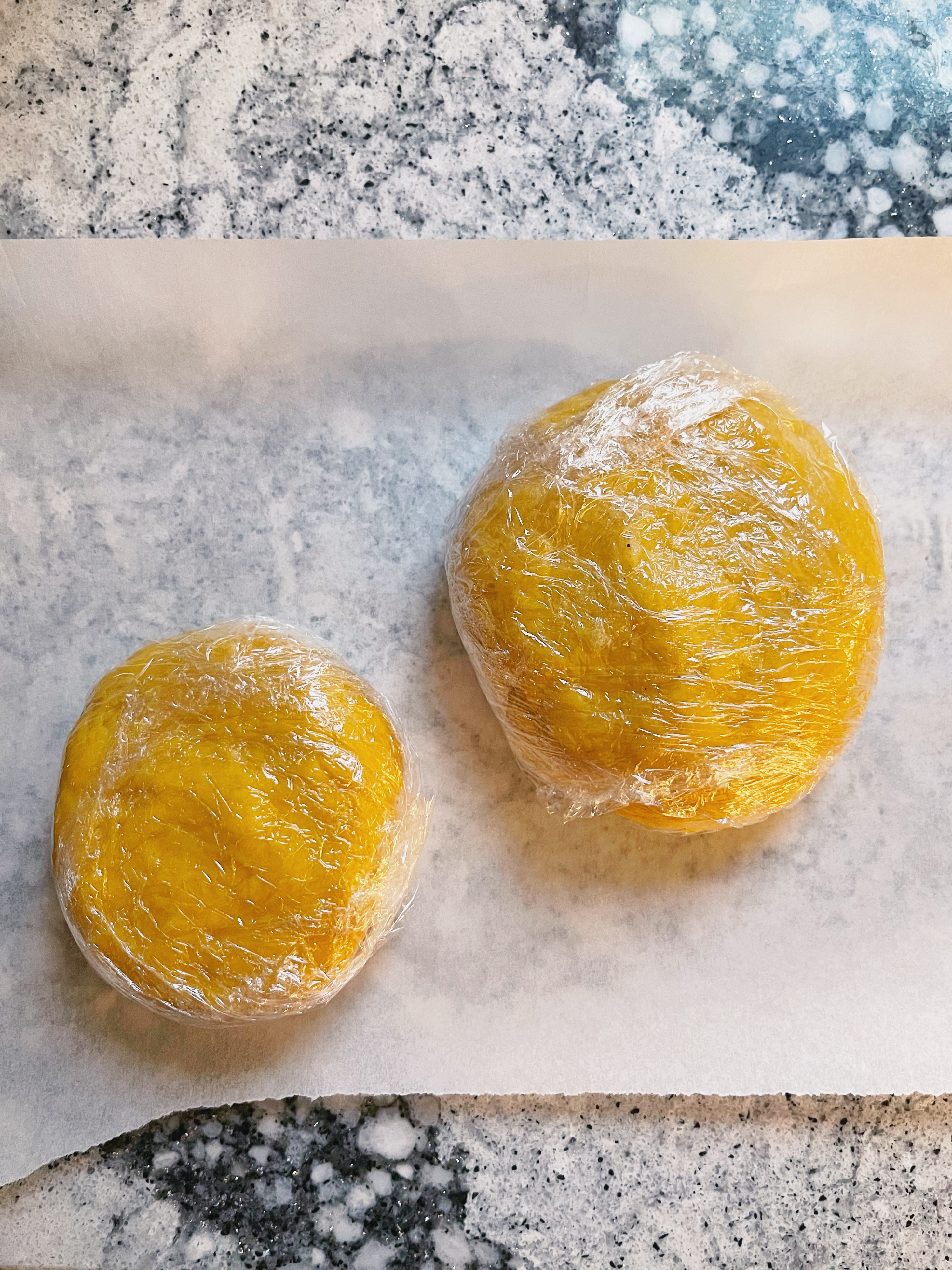 pasta dough wrapped in plastic wrap